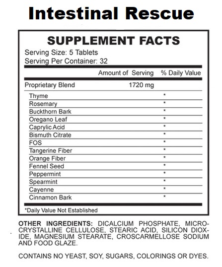 Intestinal Rescue Ingredients